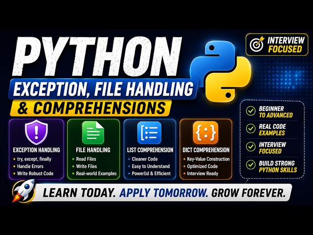 Python Exception Handling, File Handling & Comprehensions | Python for Data Engineering