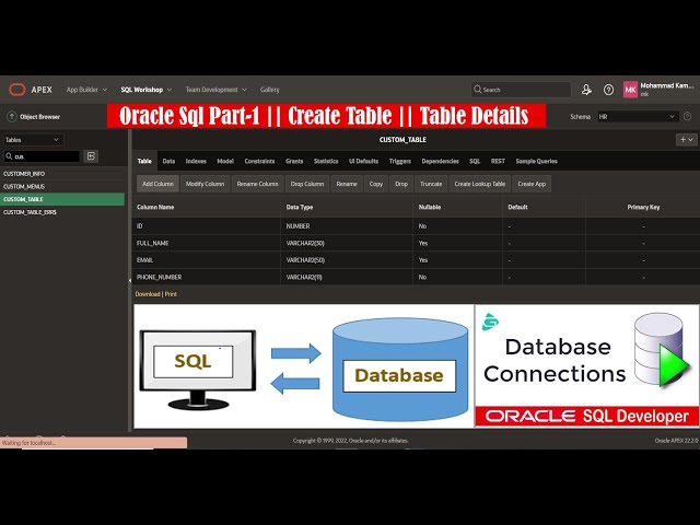 Oracle Sql Part-1 || Create Table || Table Details