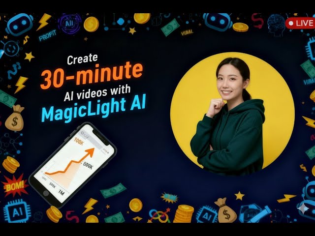 Create 30-minute AI videos with MagicLight AI