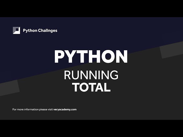 Python Challenge | Running Total
