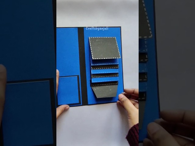 Easy Scrapbook waterfall card 💙✨ | @Craftsbyanjali | #shorts #scrapbook #waterfallcard #diy