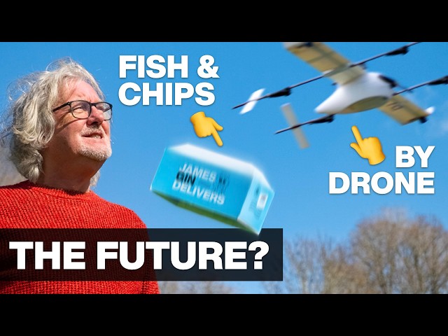 James May gets his lunch delivered by drone