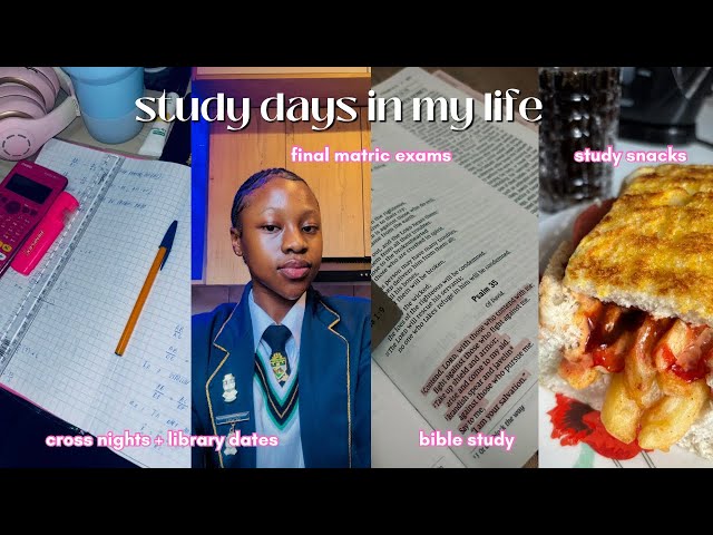STUDY VLOG🤍final matric exams, study tips, cross nights, library dates|| south african youtuber