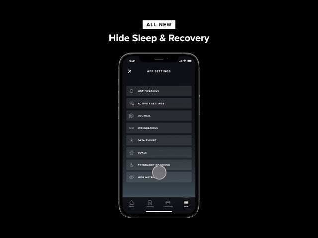 All New: Hide Sleep & Recovery