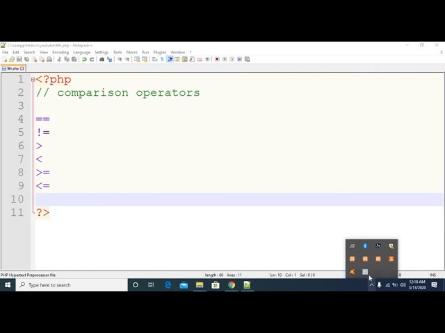 php tutorial in bangla comparison operator