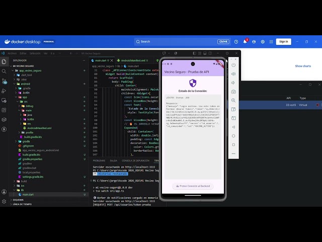 Configuración, verificación y conexión del entorno de desarrollo móvil