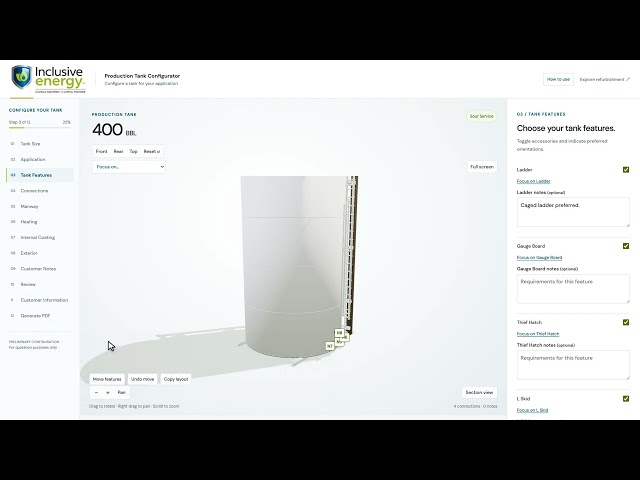 How to Spec a Production Tank in 3D | Tank Configurator | Inclusive Energy