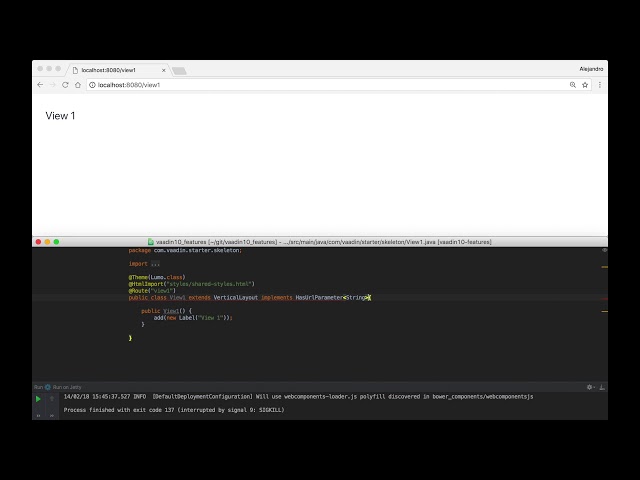 Vaadin 10: Nested declarative navigation