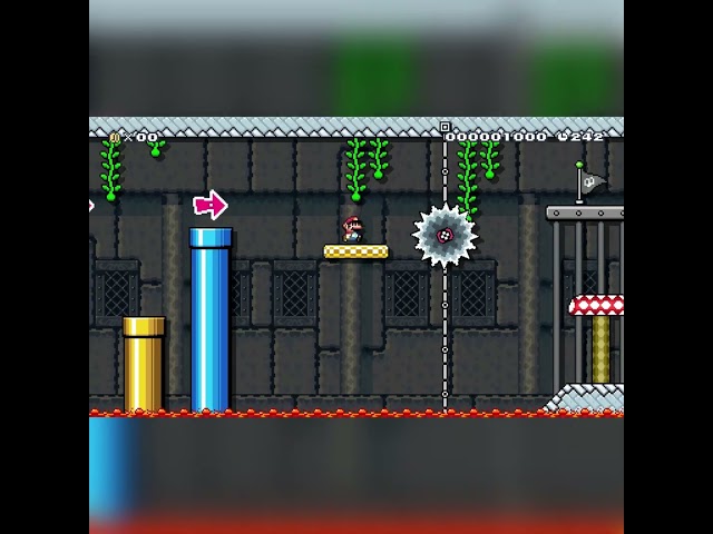 the floor is lava!!!!! by ☆1UP†1UP☆ #shorts 🍄Super Mario Maker 2 Switch 2 No Commentary #dxy