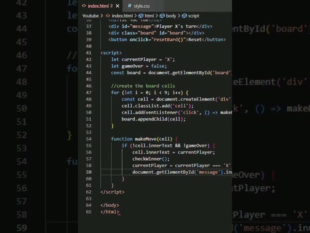 Tic Tac Toe JavaScript | Tic Tac Toe game using Html CSS JavaScript