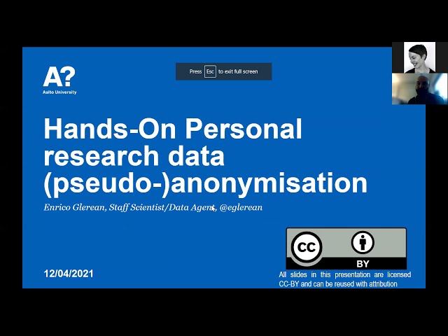 Hands-on Data Anonymization 1: Identifying the problem, 12.4.2021 (Aalto University)