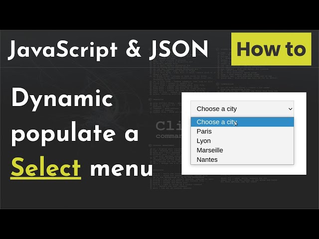 Dynamic Drop Down Select Menus with JavaScript and JSON 🌟