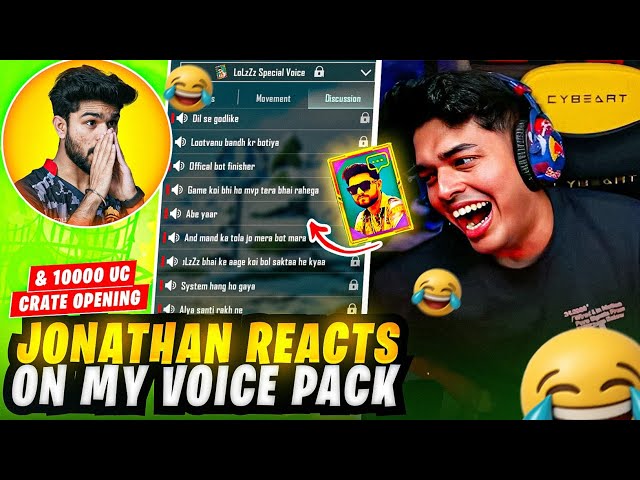 JONATHAN GAMING FUNNIEST REACTION ON MY VOICE PACK 🤣 & CRATE OPENING | FUNNY HIGHLIGHT