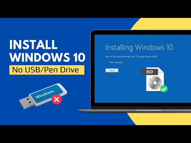 Install Windows 10 without a USB Drive