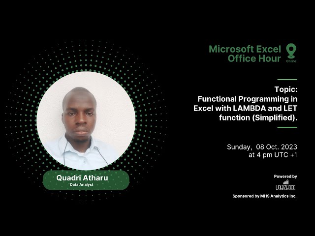 Excel Office Hour 157: Functional Programming in Excel with LAMBDA and LET function (Simplified).