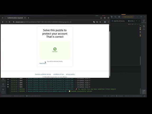 Amazon Captcha Solved! (Python + Selenium)