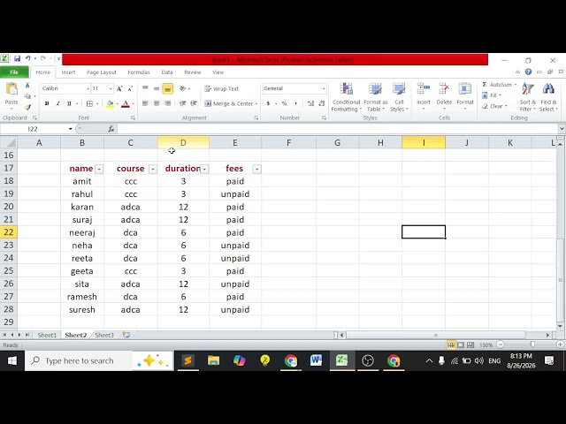 MS Excel me Sort & Filter Option ka Use Kaise krte hai  #nitin_sir #sdi