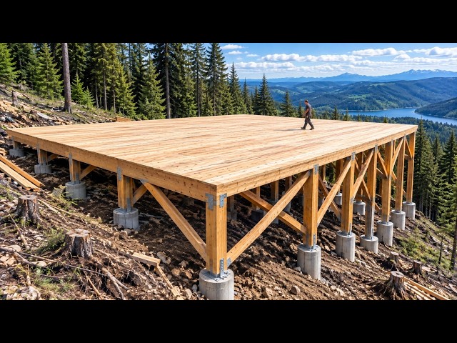 Two Men's Journey to Build a Secluded Wooden Home in the Wilderness  | Full Journey@Hboysoutdoors