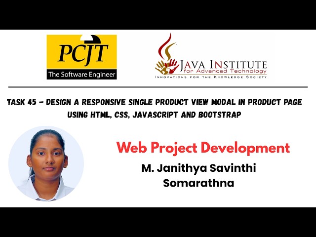 Design a responsive single product view modal in product page using HTML, CSS, JavaScript &Bootstrap