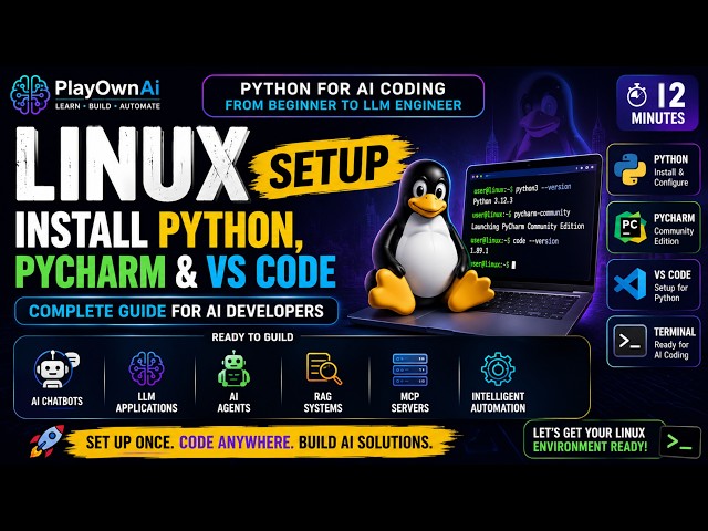 Linux Install Python & VS Code | Python for AI Coding | L4