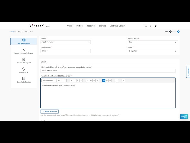 Fidelity CFD | How to Submit a Support Ticket in the Cadence Ask Portal