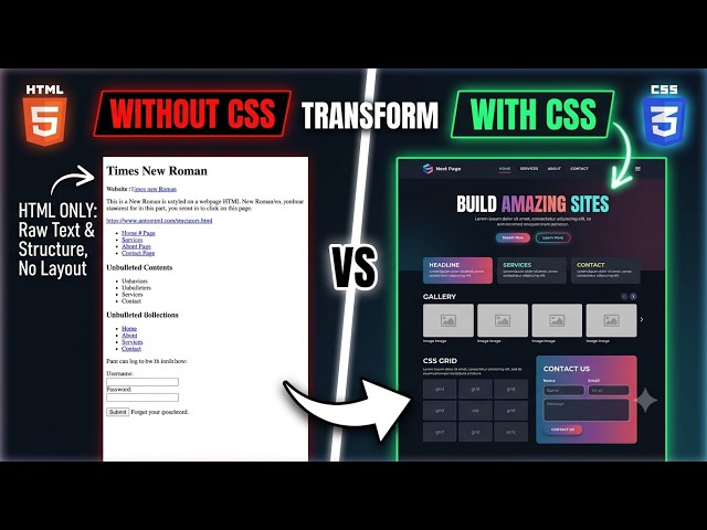 HTML & CSS Before vs After 🚀 | Transform a Simple Webpage with CSS