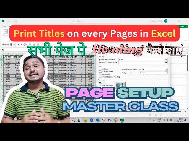 How to Print Column Headings on each Page in Excel|Print Titles & Page Setup|Repeat Column Headers