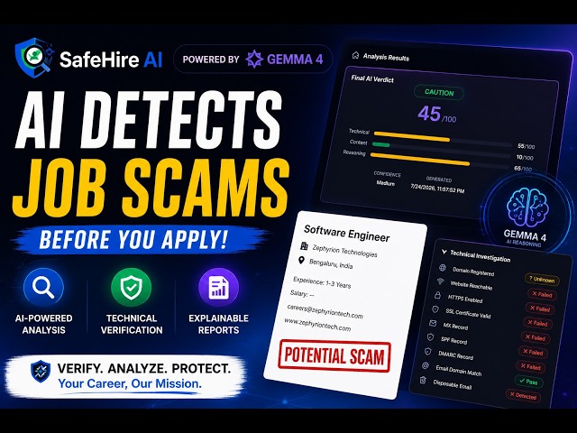 Built an AI Job Scam Detector with Gemma 4 | Hackathon Project Demo ⭐