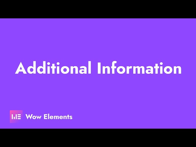 How to Use the Additional Information Widget in Elementor | Wow Elements Tutorial