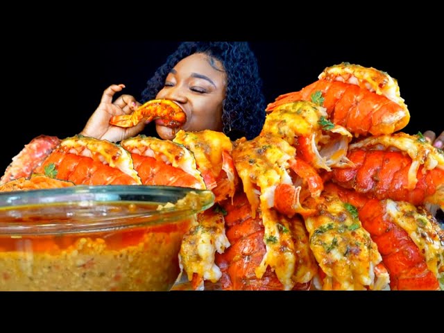 12 LOBSTER TAILS MUKBANG CHALLENGE | DON'T WIPE YOUR MOUTH | SEAFOOD BOIL MUKBANG | ASMR FOOD |