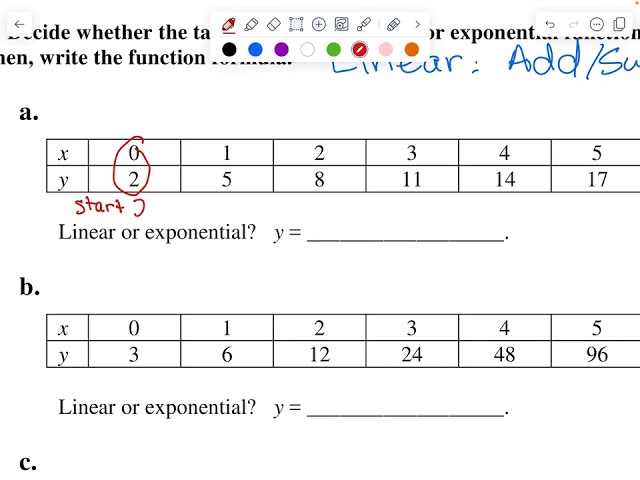 Linear vs Exponential Word Problems 2a