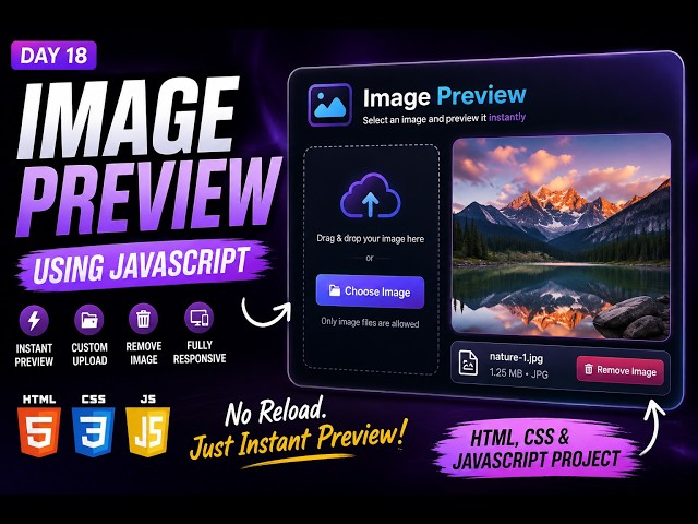 Build an Image Preview with HTML, CSS & JavaScript 🖼️ | Instant Preview Without Reload