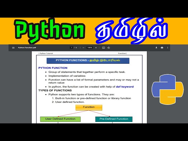 Python Functions and Return (தமிழில்)
