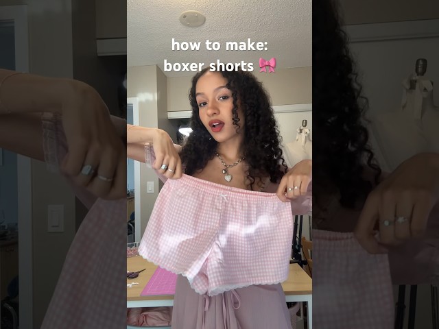 diy boxer shorts! like and subscribe for more sewing tutorials!💕#sewingtutorial #coquette
