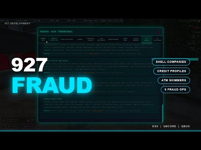 FiveM Criminal Script | 927 Fraud — Black Market, Card Scams & Fraud Ops (GTA RP 2026)