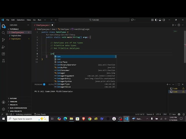What are Data Types in Java and in Programming / Java Tutorial #1