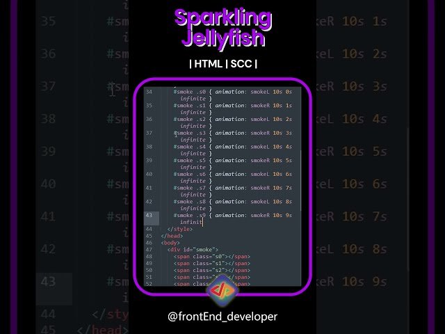 CSS  sparkling jellyfish  #cssanimation  #coding  #animated  #code #codingskills #codingtutorial