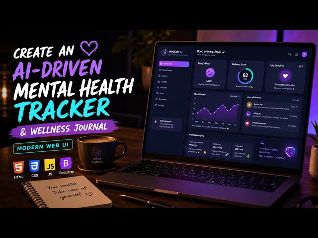 Build an AI-Driven Mental Health Tracker & Wellness Journal | Modern Web UI