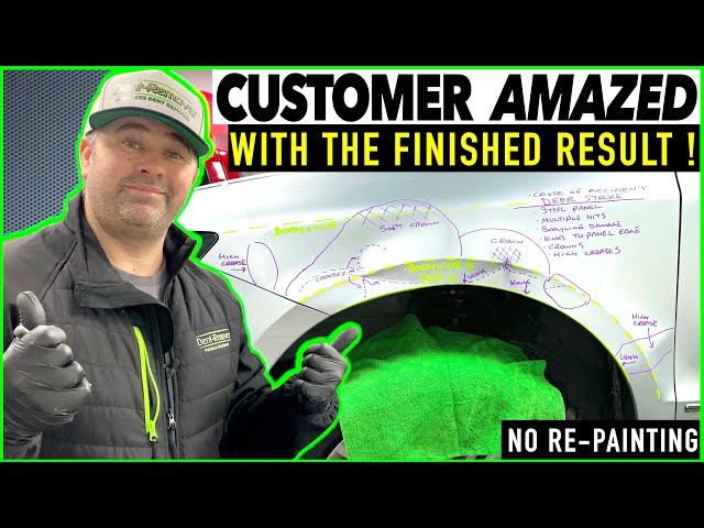 I Saved This Panel From The Bodyshop Using PDR | Front Fender Paintless Dent Removal
