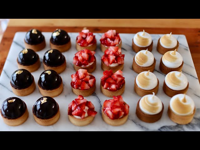 3 Mini Tarts from One Dough | Chocolate, Strawberry & Lemon 🍫🍓🍋