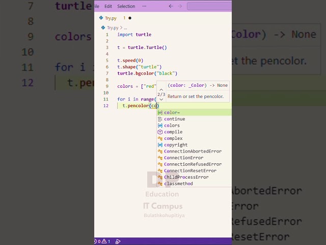 Create an Amazing Colorful Spiral Design using Python Turtle 🐢
