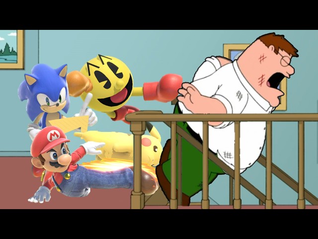 More Smash Characters Push Peter Downstairs (Smash X Family Guy)