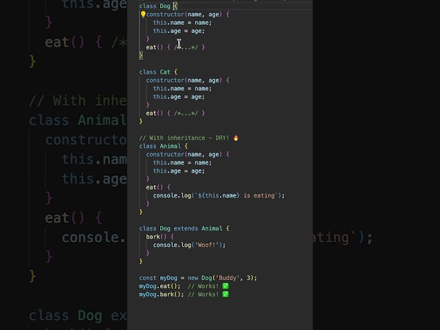 JavaScript Class Inheritance in 60 Seconds! 🔥