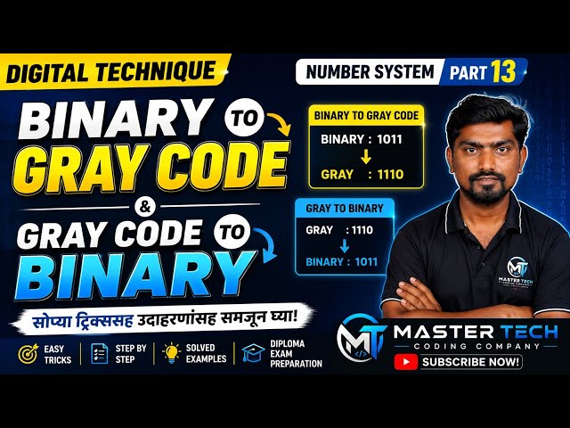 Binary to Gray Code & Gray to Binary Conversion | Easy Tricks with Examples | Digital Technique |