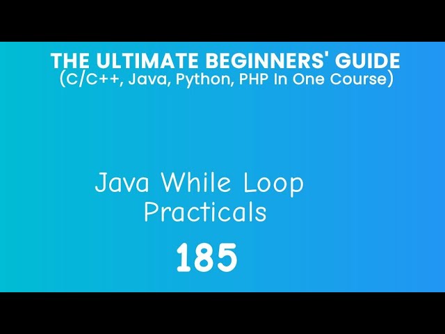 185. Java While Loop Practical