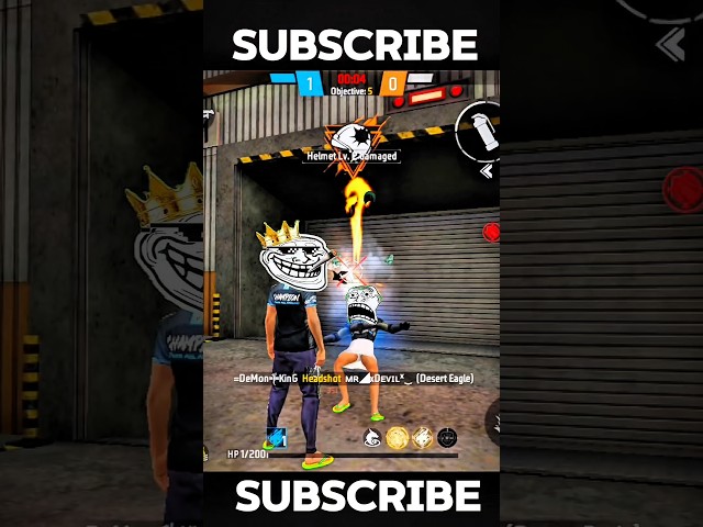 Free 🔥 Fire Noob Prank Trollface  #shorts #impossible #viral #trollface #trending #ff