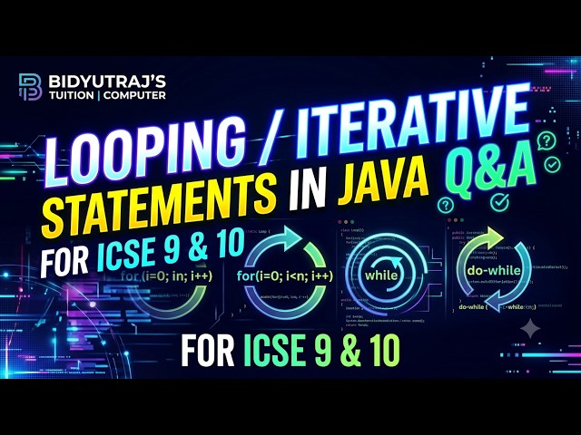 ICSE Class 10 Java: Looping & Iterative Statements Q&A | Class 9 & 10 Computer