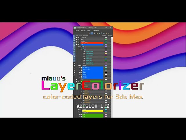 miauu's Layer Colorizer v.1.0 – color-coded layers for 3ds Max