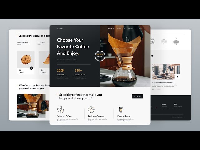 ☕ Create a Responsive Coffee Website Design Using HTML CSS & JavaScript