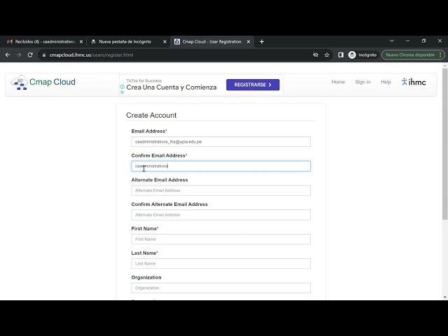 Registro en Cmap Cloud
